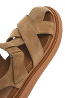 Woman Taba Süet Leather Sandalet | Derimod Woman Taba Süet Leather Sandalet | Derimod