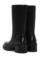 Women's Black Thick Heeled Leather Boots | Derimod Women's Black Thick Heeled Leather Boots | Derimod