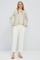 Marlyn Women's Beige Short Leather Jacket | Derimod Marlyn Women's Beige Short Leather Jacket | Derimod