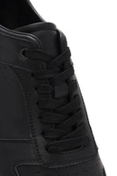 Erkek Siyah Bağcıklı Deri Sneaker | Derimod Erkek Siyah Bağcıklı Deri Sneaker | Derimod