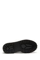Women's Black Leather Zippered Thick Soled Boots | Derimod Women's Black Leather Zippered Thick Soled Boots | Derimod