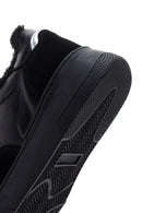Kadın Siyah Kalın Tabanlı Kürklü Deri Sneaker | Derimod Kadın Siyah Kalın Tabanlı Kürklü Deri Sneaker | Derimod