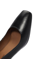 Women's Black Thick Low Heel Leather Stiletto | Derimod Women's Black Thick Low Heel Leather Stiletto | Derimod
