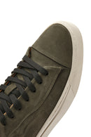 Erkek Haki Bağcıklı Nubuk Deri Sneaker | Derimod Erkek Haki Bağcıklı Nubuk Deri Sneaker | Derimod