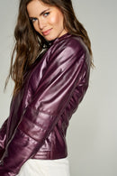 Malibuna Women's Leather Jacket | Derimod Malibuna Women's Leather Jacket | Derimod