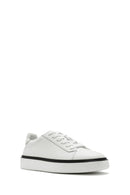 Erkek Beyaz Bağcıklı Deri Sneaker | Derimod Erkek Beyaz Bağcıklı Deri Sneaker | Derimod