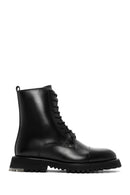 Men's Black Leather Zippered Boots | Derimod Men's Black Leather Zippered Boots | Derimod