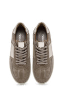 Women's Mink Lace-Up Suede Leather Sneakers | Derimod Women's Mink Lace-Up Suede Leather Sneakers | Derimod