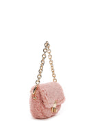 Women's Pink Plush Mini Crossbody Bag | Derimod Women's Pink Plush Mini Crossbody Bag | Derimod