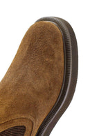 Woman Tan Suede Leather Chelsea Bot | Derimod Woman Tan Suede Leather Chelsea Bot | Derimod