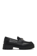 Women's Black Thick-Soled Buckled Leather Masculine Loafer | Derimod Women's Black Thick-Soled Buckled Leather Masculine Loafer | Derimod