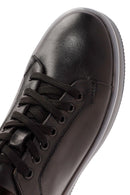 Men's Black Lace-up Leather Sneaker | Derimod Men's Black Lace-up Leather Sneaker | Derimod
