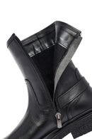 Woman Black Zippered Leather Boat | Derimod Woman Black Zippered Leather Boat | Derimod