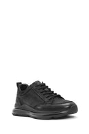 Men's Black Lace-Up Nubuck Leather Sneakers | Derimod Men's Black Lace-Up Nubuck Leather Sneakers | Derimod