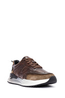 Men's Brown Lace-Up Leather Sneaker | Derimod Men's Brown Lace-Up Leather Sneaker | Derimod