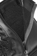 Women's Black Zippered Leather Boots | Derimod Women's Black Zippered Leather Boots | Derimod