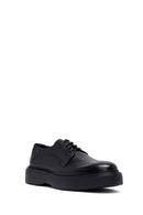 Men's Black Lace-Up Thick-Soled Leather Casual Shoes | Derimod Men's Black Lace-Up Thick-Soled Leather Casual Shoes | Derimod