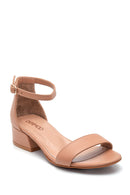 Women's Short Heeled Leather Sandals | Derimod Women's Short Heeled Leather Sandals | Derimod