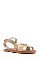 Women's Powder Ankle Strap Leather Bodrum Sandals | Derimod Women's Powder Ankle Strap Leather Bodrum Sandals | Derimod