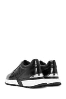 Men's Black Crocodile Patterned Leather Sneakers | Derimod Men's Black Crocodile Patterned Leather Sneakers | Derimod