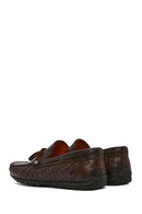 Men's Brown Crocodile Patterned Leather Casual Loafer | Derimod Men's Brown Crocodile Patterned Leather Casual Loafer | Derimod