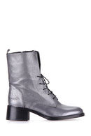Soft Leather Women's Silver Boots | Derimod Soft Leather Women's Silver Boots | Derimod