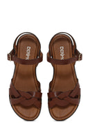 Women's Brown Leather Bodrum Sandals | Derimod Women's Brown Leather Bodrum Sandals | Derimod