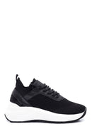 Kadın Siyah Kalın Tabanlı Kumaş Sneaker | Derimod Kadın Siyah Kalın Tabanlı Kumaş Sneaker | Derimod