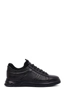 Erkek Siyah Bağcıklı Deri Casual Sneaker | Derimod Erkek Siyah Bağcıklı Deri Casual Sneaker | Derimod