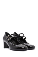 Women's Black Double Buckle Thick Heel Patent Leather Mary Jane Shoes | Derimod Women's Black Double Buckle Thick Heel Patent Leather Mary Jane Shoes | Derimod