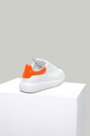 White-Pomegranate Flower Women's Leather Sneaker | Derimod White-Pomegranate Flower Women's Leather Sneaker | Derimod