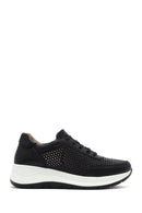 Kadın Siyah Bağcıklı Kalın Tabanlı Deri Sneaker | Derimod Kadın Siyah Bağcıklı Kalın Tabanlı Deri Sneaker | Derimod