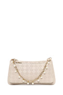 Woman Cream Long Strap Printed Clutch Bag | Derimod Woman Cream Long Strap Printed Clutch Bag | Derimod