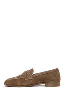 Kadın Vizon Tokalı Süet Deri Maskülen Loafer | Derimod Kadın Vizon Tokalı Süet Deri Maskülen Loafer | Derimod