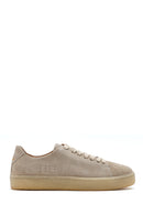 Erkek Bej Bağcıklı Süet Deri Sneaker | Derimod Erkek Bej Bağcıklı Süet Deri Sneaker | Derimod