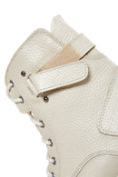 Women's Beige Leather Thick Soled Boots | Derimod Women's Beige Leather Thick Soled Boots | Derimod