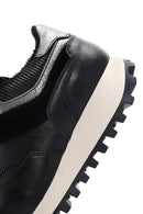 Women's Black Thick Soled Leather Sneaker | Derimod Women's Black Thick Soled Leather Sneaker | Derimod