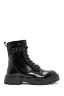 Men's Black Zippered Leather Combat Boots | Derimod Men's Black Zippered Leather Combat Boots | Derimod