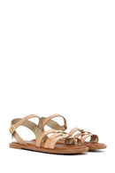 Women's Powder Ankle Strap Leather Bodrum Sandals | Derimod Women's Powder Ankle Strap Leather Bodrum Sandals | Derimod