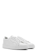 Erkek Beyaz Bağcıklı Deri Sneaker | Derimod Erkek Beyaz Bağcıklı Deri Sneaker | Derimod