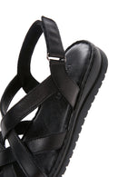 Women's Black Leather Comfort Sandals | Derimod Women's Black Leather Comfort Sandals | Derimod