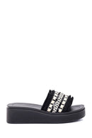 Women's Black Thick Soled Slippers | Derimod Women's Black Thick Soled Slippers | Derimod