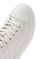 Men's White Lace-up Leather Sneaker | Derimod Men's White Lace-up Leather Sneaker | Derimod