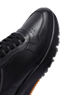 Men's Black Lace-Up Leather Casual Sneakers | Derimod Men's Black Lace-Up Leather Casual Sneakers | Derimod