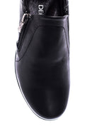 Women's Black Leather Wedge Heeled Comfort Shoes | Derimod Women's Black Leather Wedge Heeled Comfort Shoes | Derimod