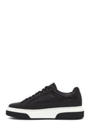 Erkek Siyah Bağcıklı Deri Sneaker | Derimod Erkek Siyah Bağcıklı Deri Sneaker | Derimod