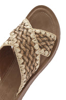 Women's Beige Braided Straw Slippers | Derimod Women's Beige Braided Straw Slippers | Derimod