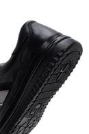 Erkek Siyah Bağcıklı Deri Sneaker | Derimod Erkek Siyah Bağcıklı Deri Sneaker | Derimod