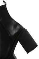Women's Black Zippered Thick Heeled Leather Boots | Derimod Women's Black Zippered Thick Heeled Leather Boots | Derimod