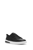 Erkek Siyah Bağcıklı Deri Sneaker | Derimod Erkek Siyah Bağcıklı Deri Sneaker | Derimod